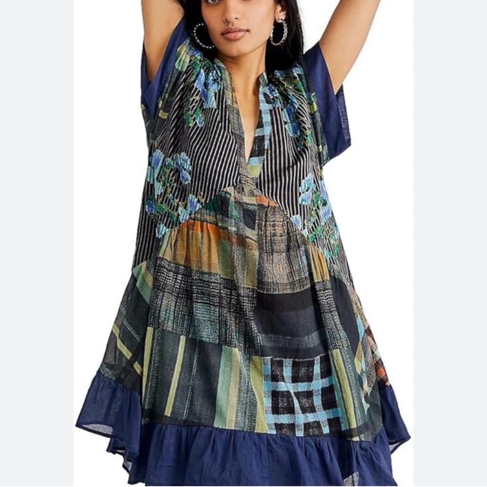 Free People • Printed Agnes Dress • XL • Dark Combo